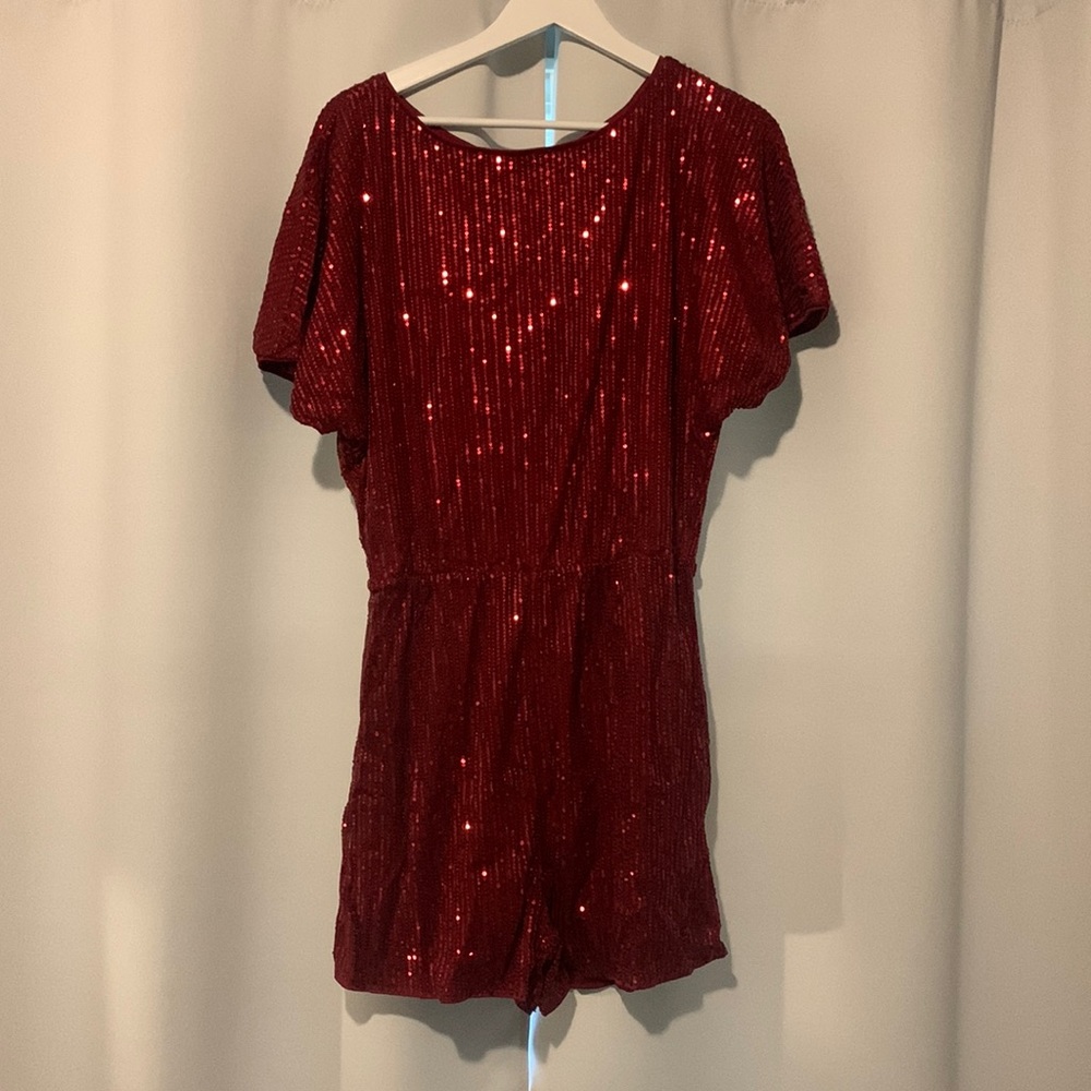 Maroon/ red sequin romper